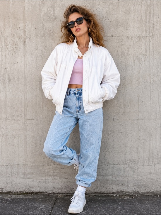 Andy Johns Jackets & Blazers - Andy Johns Vintage 80s White Reversible Windbreaker Bomber Jacket